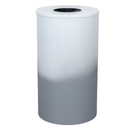 Ex-Cell Kaiser Transitions Series 33 Gal Indoor Trash Receptacle, White and hammered grey gloss TR-33 SMOKE