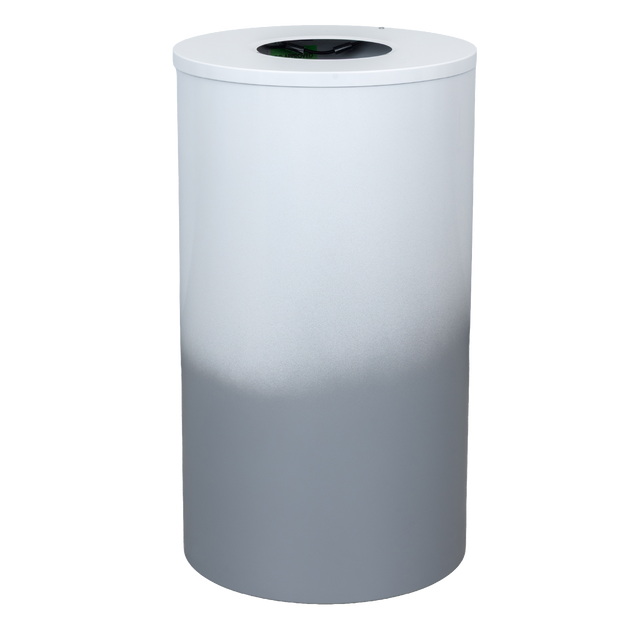 Ex-Cell Kaiser Transitions Series 33 Gal Indoor Trash Receptacle, White and hammered grey gloss TR-33 SMOKE
