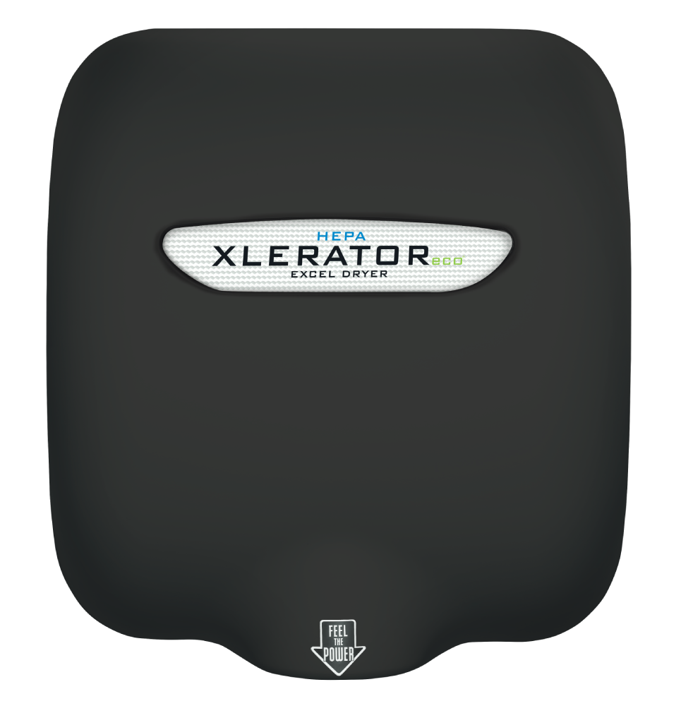 Excel Dryer XLERATOReco Hand Dryer No Heat Matte Black with HEPA Filter 208-277V XL-BLV-ECO-H