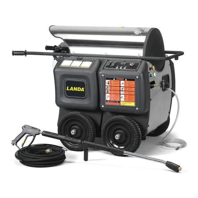 Landa PHW4-30024A Portable Electric-Powered Diesel-Heated Hot Water Pressure Washer — 3000 PSI, 3.9 GPM, 230V 1-Phase (Part No. 1.109-085.0)