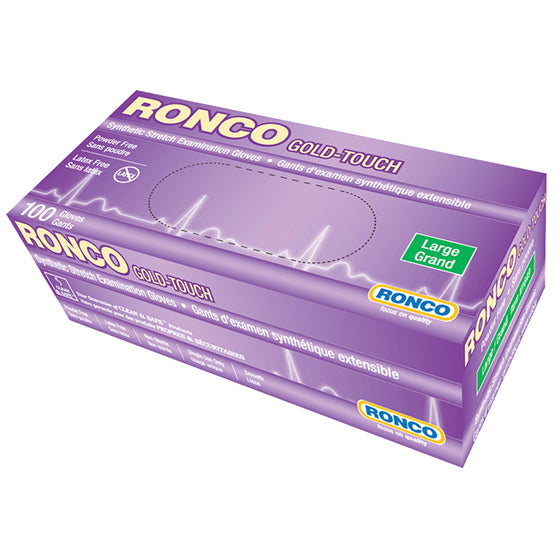 RONCO Gold-Touch Synthetic Disposable Gloves — X-Large, 5 Mil, Powder-Free (Case of 1,000)