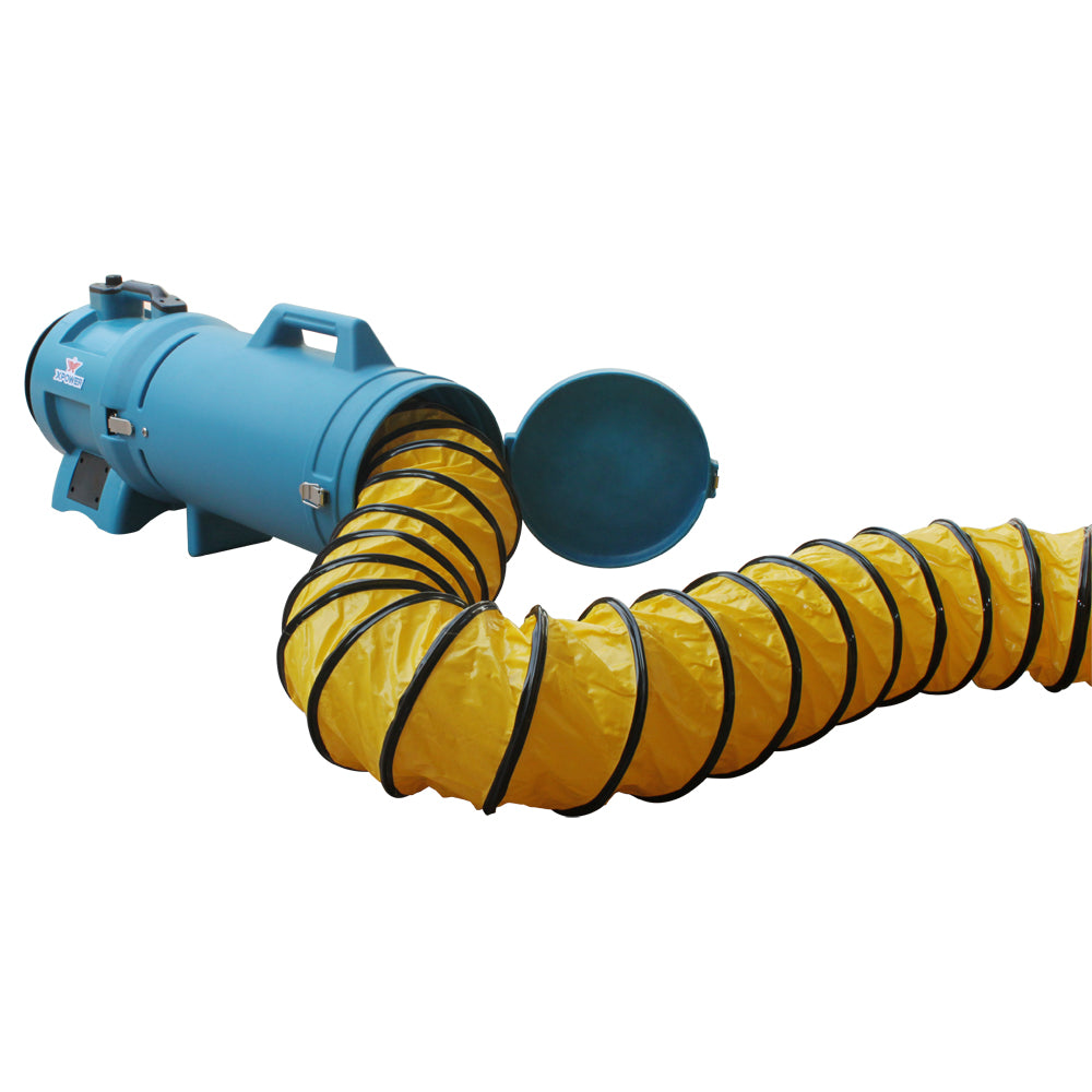 XPOWER 8DHC25 Extra Flexible 8" Diameter 25 Ft Ventilation PVC Duct Hose with Carrier