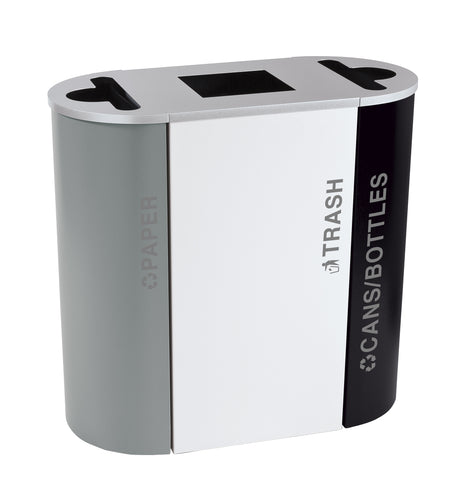 Ex-Cell Kaiser Black Tie Kaleidoscope 24 Gal Indoor Recycling Receptacle, Paper, Pebble Black Gloss RC-KDSQ-P BT-PBG