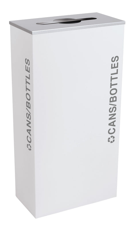 Ex-Cell Kaiser Black Tie Kaleidoscope 17 Gal Indoor Recycling Receptacle, Cans/Bottles, White Gloss RC-KD17-C BT-WHT