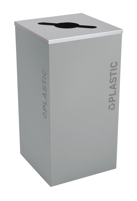 Ex-Cell Kaiser Black Tie Kaleidoscope 24 Gal Indoor Recycling Receptacle, Plastic, Hammered Grey Pebble RC-KDSQ-PL BT-HMG