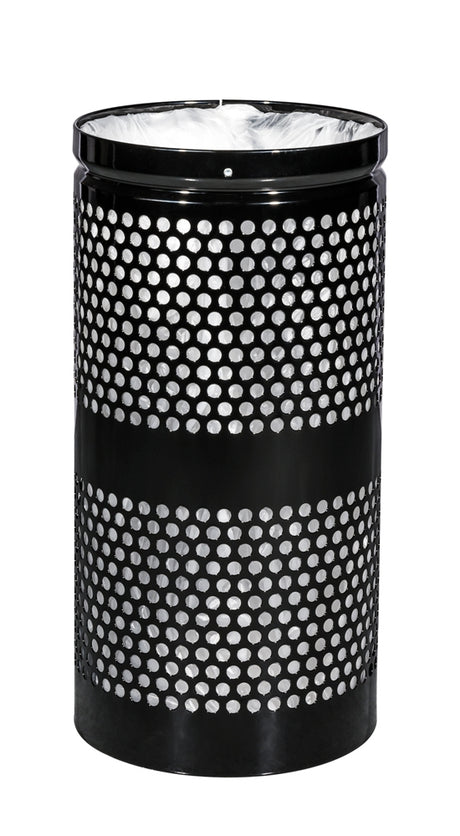 Ex-Cell Kaiser Landscape Series 10 Gal Outdoor Trash Receptacle, Black Gloss WR-10R BLACK