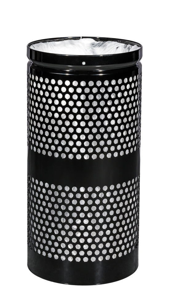 Ex-Cell Kaiser Landscape Series 10 Gal Outdoor Trash Receptacle, Black Gloss WR-10R BLACK