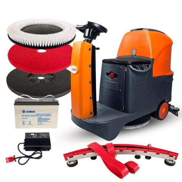 SUNMAX RT70 Ride-On Floor Scrubber 22in Cleaning Path