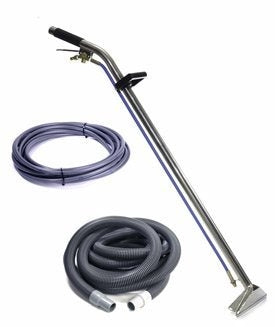 Sandia 80-8009-A: 12" SS single-jet single-bend wand + 15' vac & 15' solution hoses (6-gal kit)