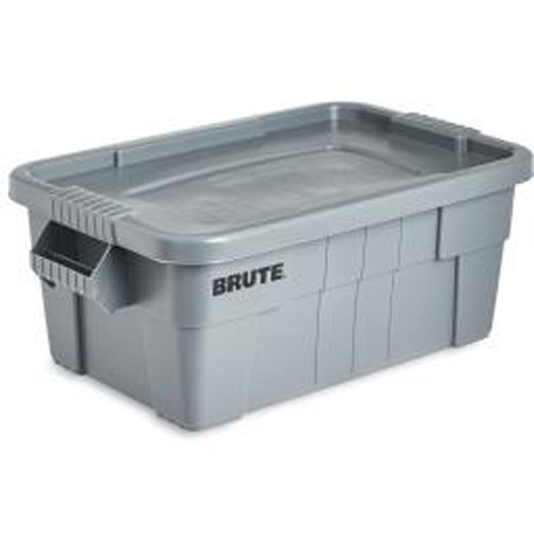 Rubbermaid Brute Storage Tote with Lid, 27.88” D x 16.5” W x 10.7" H, 112 llbs. Capacity, Grey