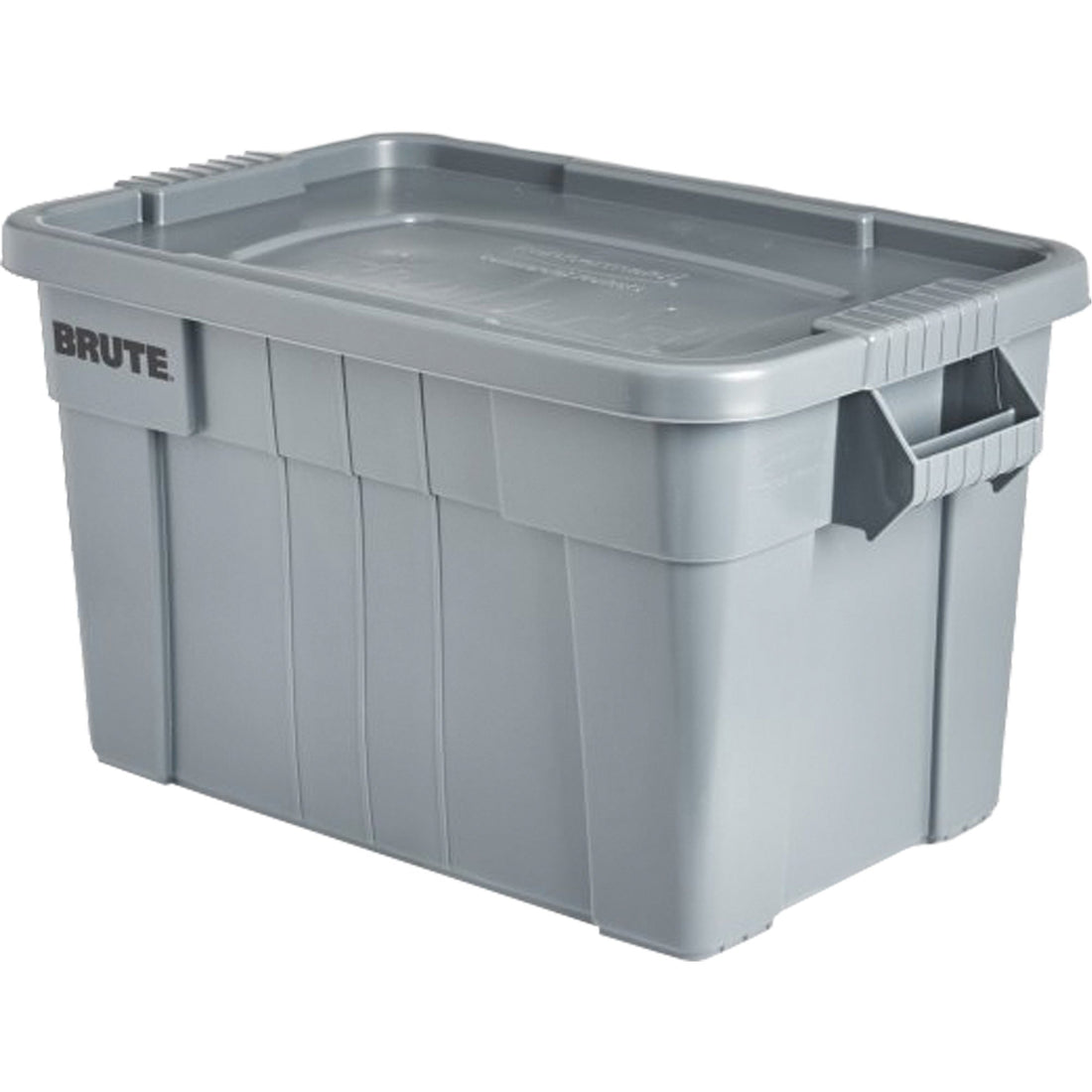 Rubbermaid Brute Storage Tote with Lid, 27.88” D x 17.38” W x 15.13” H, 160 lbs. Capacity, Grey