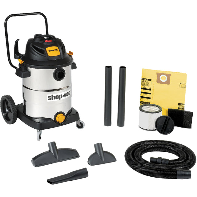 Shop Vac Stainless Steel Wet/Dry Shop Vacuum, 120 V, 16 gal. Capacity