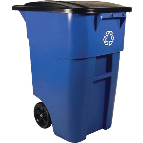 Rubbermaid BRUTE® Roll-Out Container, Deskside, Plastic, 50 US gal.