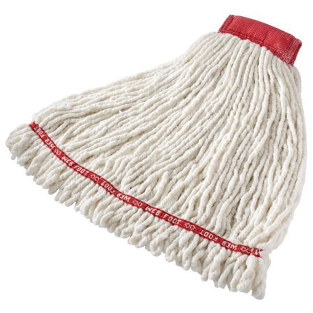 Rubbermaid Web Foot® Shrinkless Wet Mop, Antimicrobial, Yarn, 20 oz., Loop Style