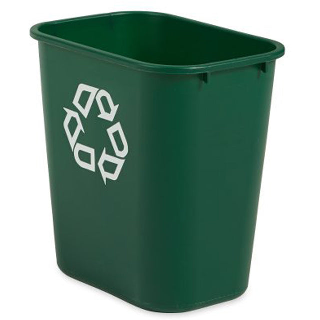 Rubbermaid Medium Recycling Wastebasket, Deskside, Plastic, 28 US Qt.