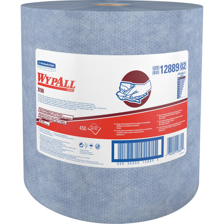 Kimberly-Clark X90 Jumbo Roll Wipers, Heavy-Duty, 12-1/5" L x 12-2/5" W