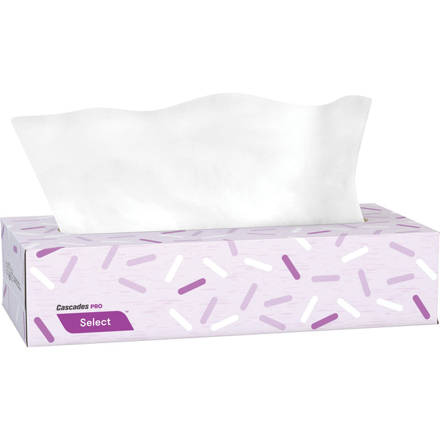 Cascades Pro Select™ Facial Tissue, 2 Ply, 7.3" L x 8.1" W, 100 Sheets/Box