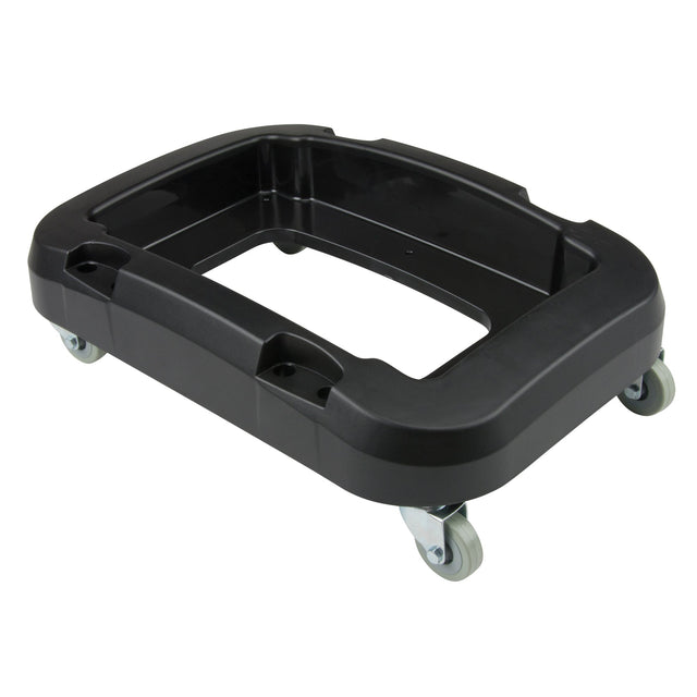 RMP Maintenance Recycling & Waste Receptacle Dolly, Polypropylene, Black, Fits: 17-1/4" x 12-1/2"