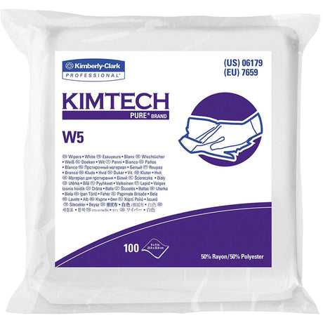 Kimberly-Clark Kimtech™ Pure W5 Wipers, Specialty, 9" L x 9" W