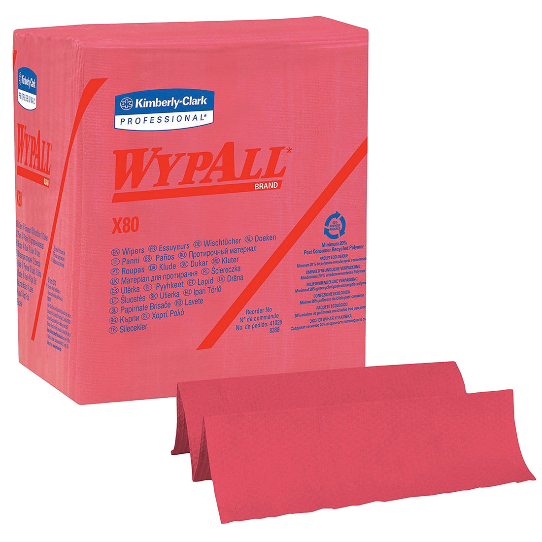 Kimberly-Clark X80 Wipers, Heavy-Duty, 12-1/2" L x 12" W
