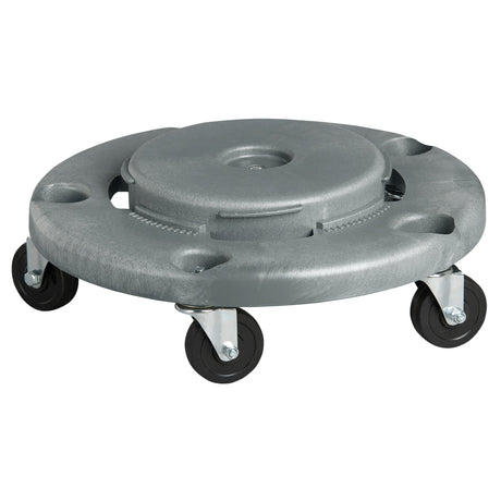 M2 Professional Waste Container Dolly, Polyethylene, Grey, Fits: 24" Dia.
