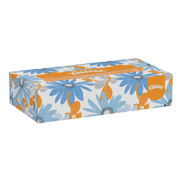Kimberly-Clark Kleenex® Facial Tissue, 2 Ply, 8" L x 8-1/2" W, 125 Sheets/Box