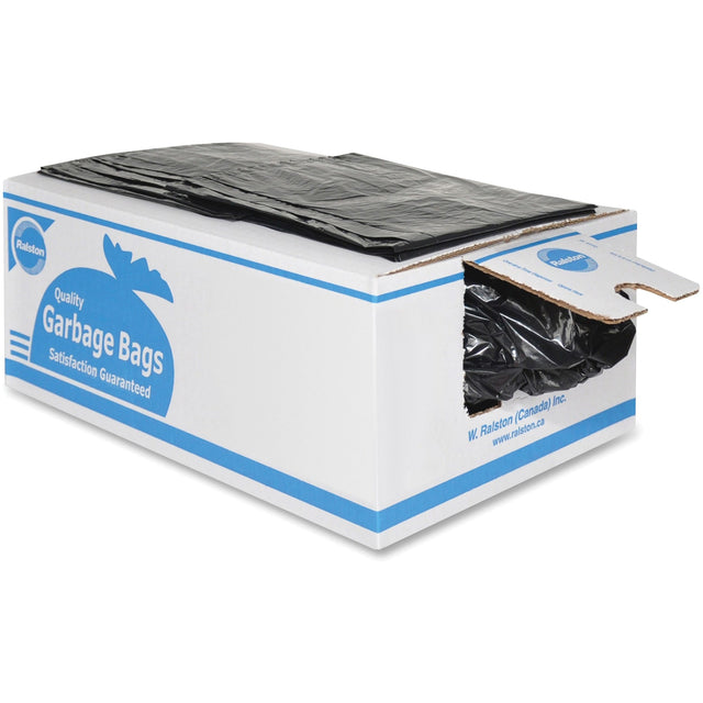 Ralston Industrial Garbage Bags, Strong, 0.85 mils, Black