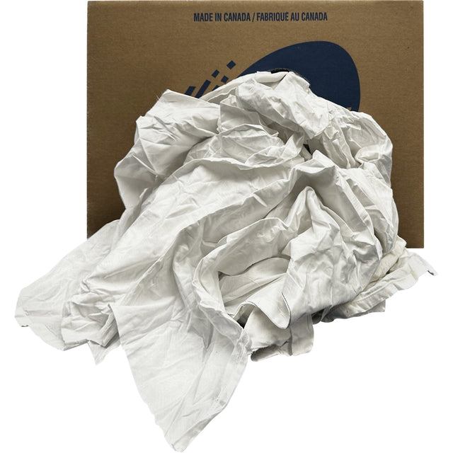 Rotex Recycled Wiping Rags, Cotton, White, 20 lbs.