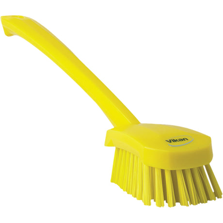 Vikan Long Handle Brush, Stiff Bristles, 16-3/10" Long