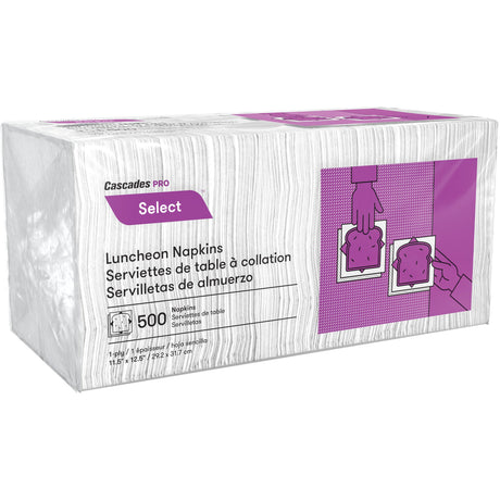 Cascades Pro Select™ 1/4 Fold Luncheon Napkins, 1 Ply, 12.5" x 11.5"