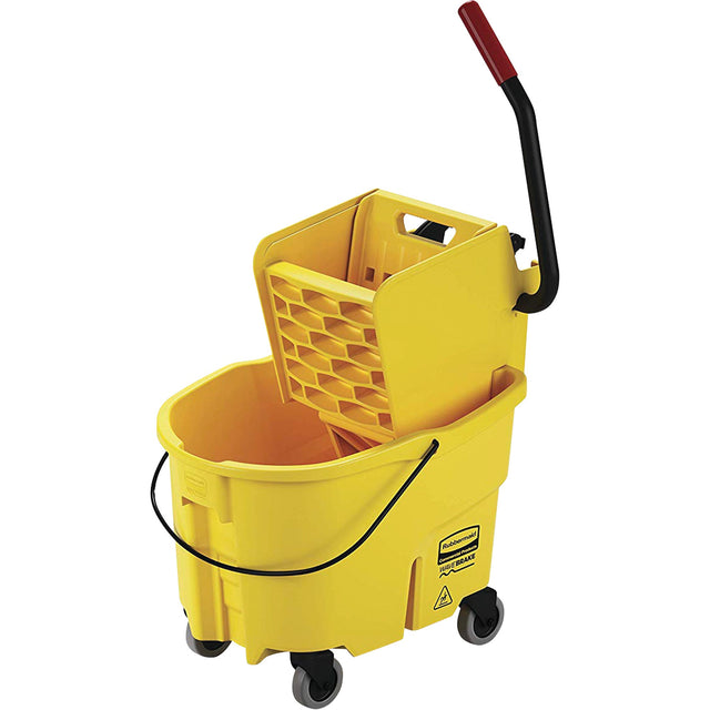 Rubbermaid WaveBrake® Mop Bucket and Wringer, Side Press, 6.5 US Gal. (26 Quart), Yellow