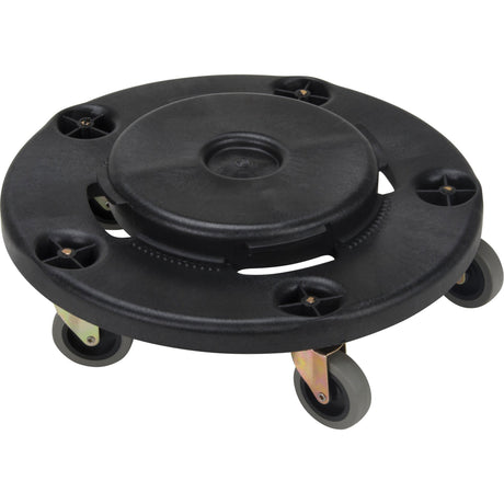 RMP Maintenance Waste Container Dolly, Polypropylene, Black, Fits: 24" Dia.