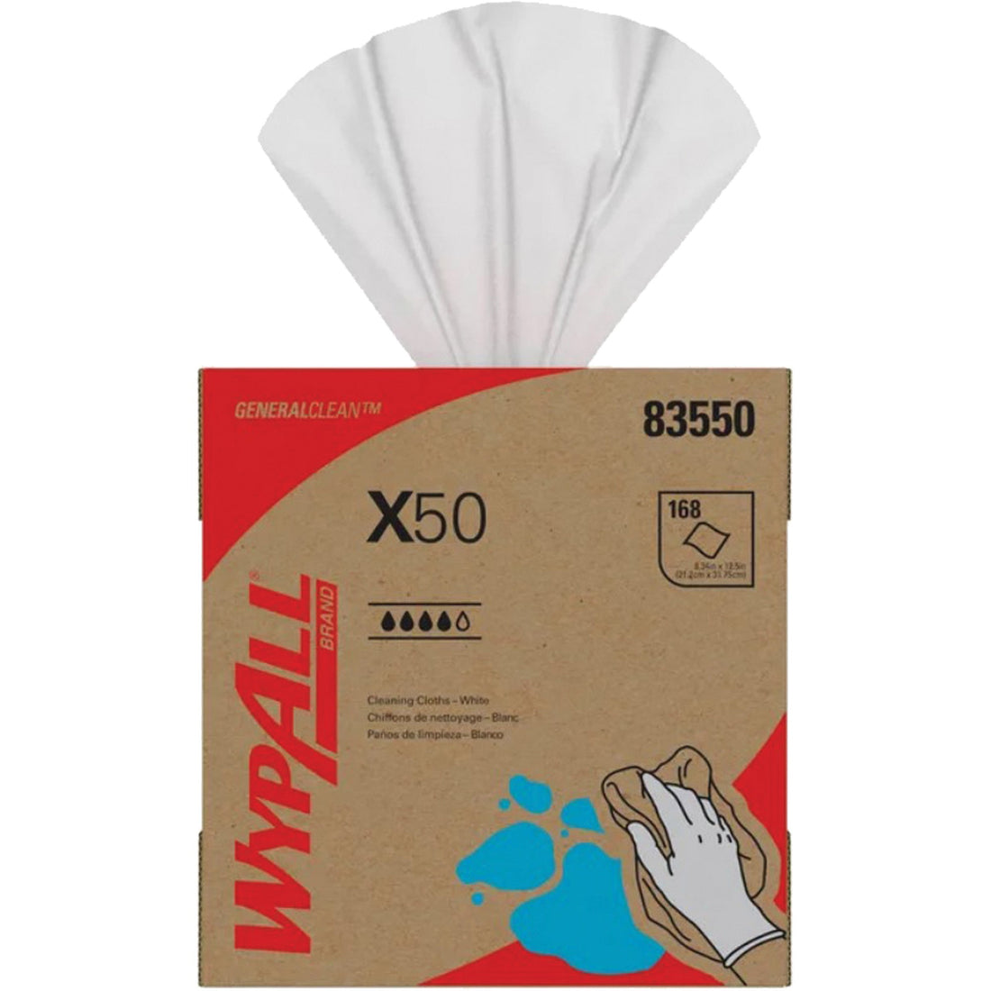 Kimberly-Clark X50 Wipers, All-Purpose, 12-1/2" L x 8-3/4" W