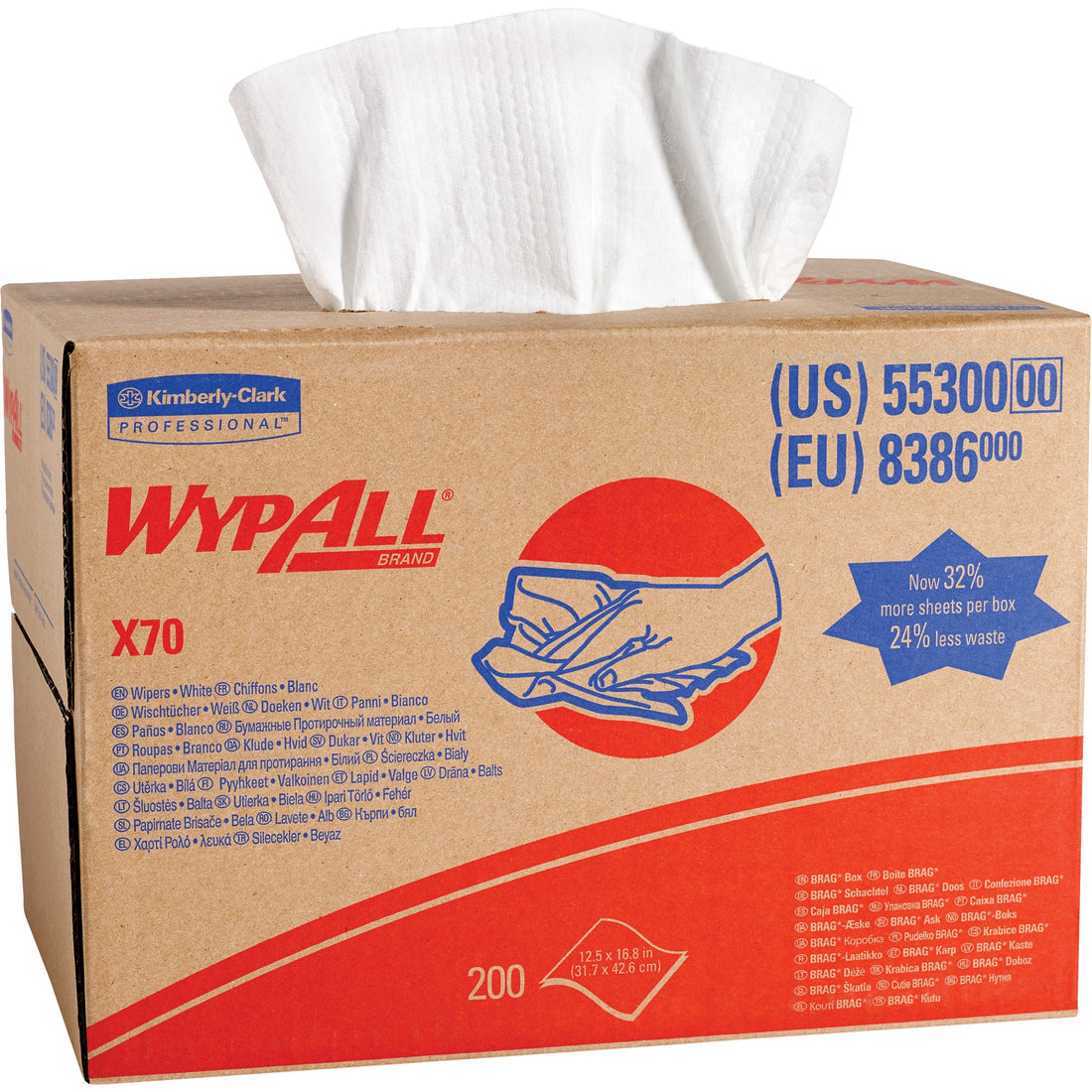 Kimberly-Clark X70 Cloths, Heavy-Duty, 16-6/8" L x 11" W