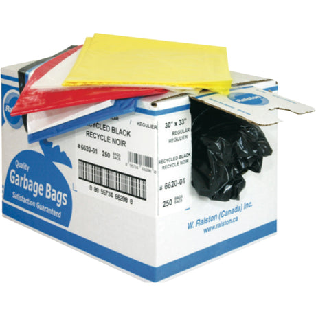 Ralston Industrial Garbage Bags, 3X Strong, 35" W x 50" L, 2.7 mils, Orange