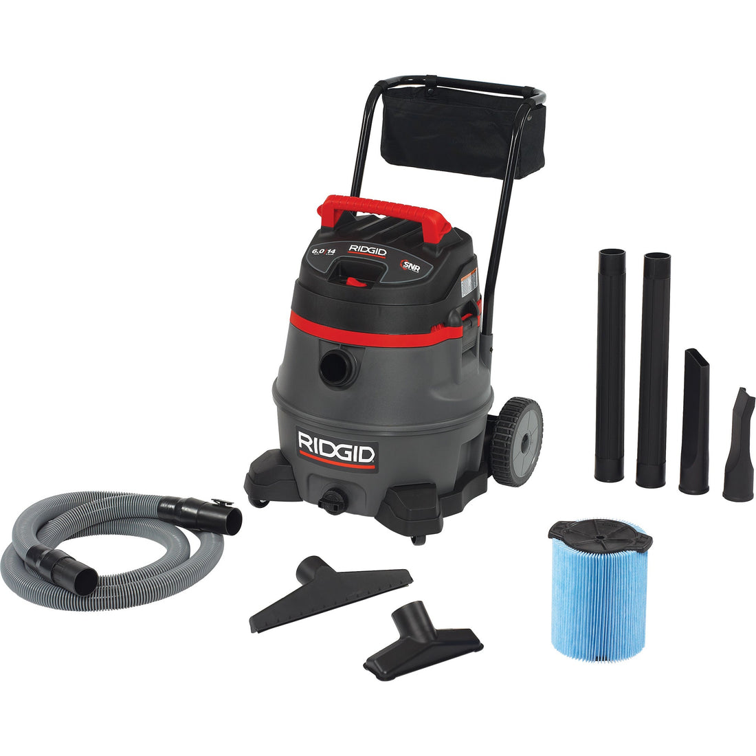 Ridgid NXT Industrial Vacuum with Cart, Wet-Dry, 6 HP, 14 US Gal. (53 Litres)