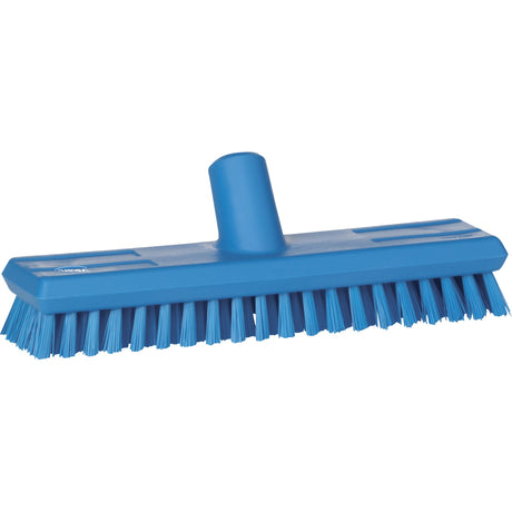 Vikan Water-Fed Deck Scrub Brush, X-Coarse Bristles, 10-3/4", Polyester, Blue