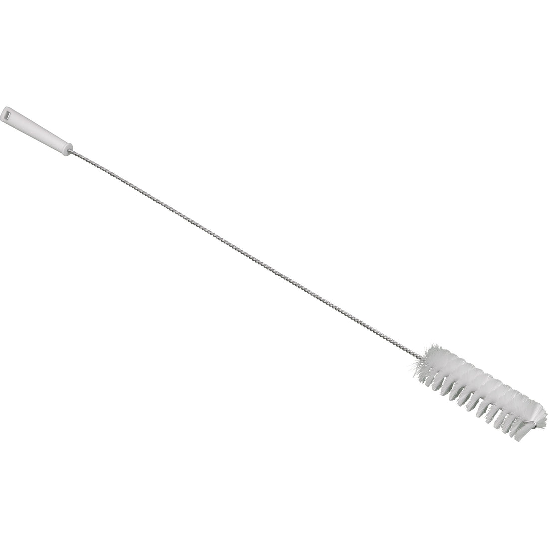 Vikan Brush with Flexible Handle, Medium Bristles, 36" Long, White
