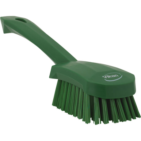 Vikan Short-Handled Churn Brush, Stiff Bristles, 10" Long
