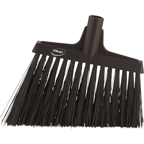 Vikan Angled Broom Head, X-Coarse Bristles, 12", Polyester, Black