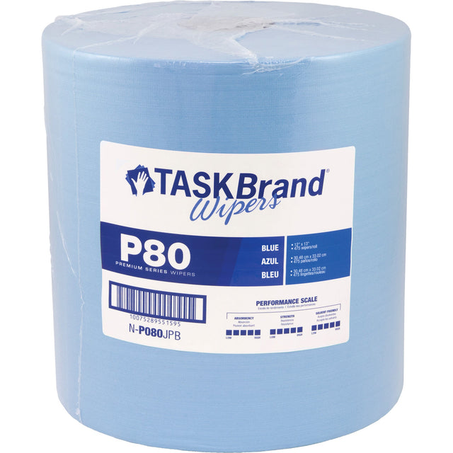 Hospeco TaskBrand P80 Premium Series Wipers, Heavy-Duty, 13" L x 12" W