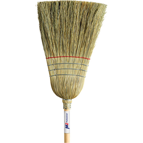 M2 Professional Heavy-Duty Corn Broom, 1-String, Wood Handle