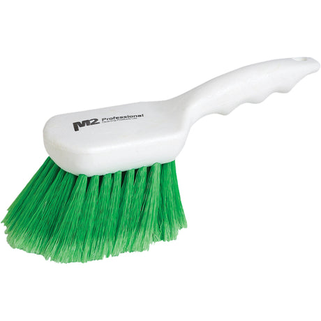 M2 Professional Short Handle Detail Brush, 9" L, Synthetic Bristles, Green