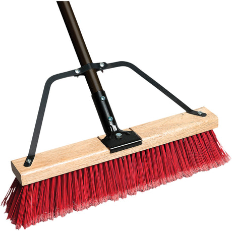 M2 Professional Ryno Push Broom with Braced Handle, Medium, PVC Bristles