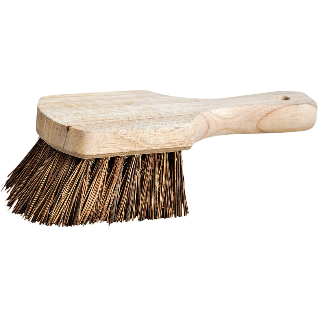 M2 Professional Short Handle Pot Brush, Stiff Bristles, 9" Long, Brown