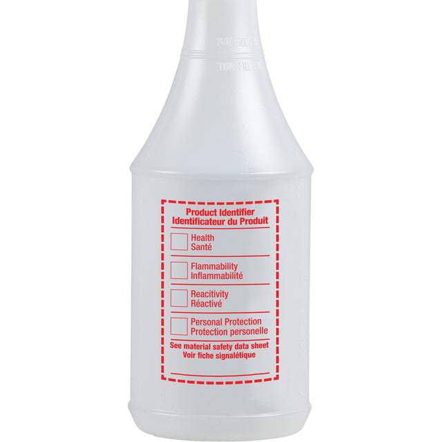 M2 Professional Round Spray Bottle with WHMIS Label, 24 oz.