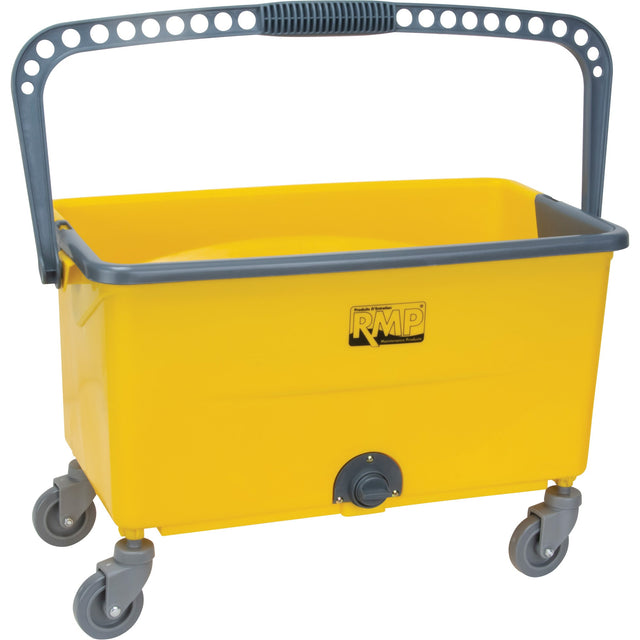 RMP Maintenance Microfibre Mop Bucket & Wringer, Strainer, 11 US Gal. (44 Quart), Yellow