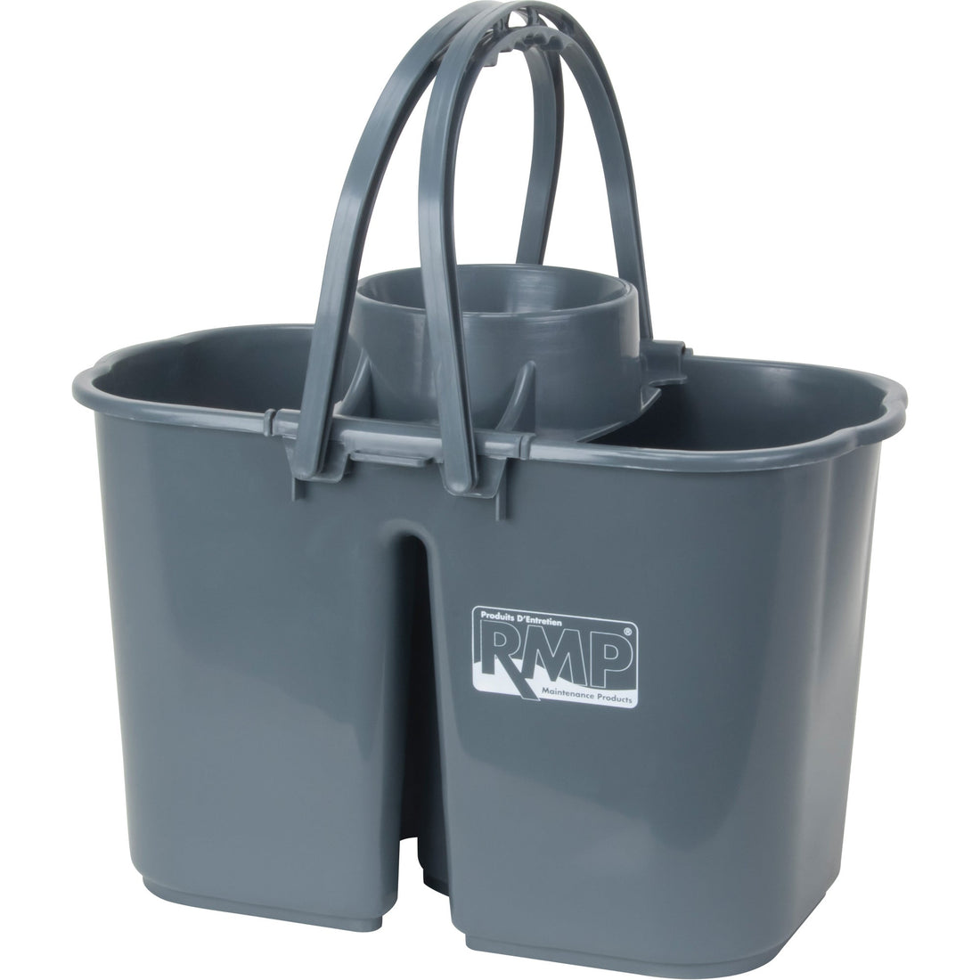 RMP Maintenance Mop Pail & Wringer, Strainer, 3.75 US Gal.(15 Quart), Grey