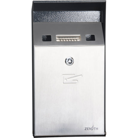 Zenith Smoking Receptacle, Wall-Mount, Stainless Steel, 1 Litre Capacity, 11-4/5" Height