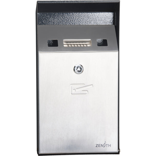 Zenith Smoking Receptacle, Wall-Mount, Stainless Steel, 1 Litre Capacity, 11-4/5" Height